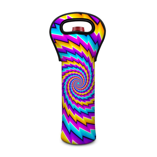 Twisted Spiral Moving Optical Illusion Single Neoprene Wine Tote