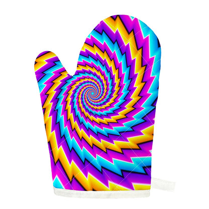 Twisted Spiral Moving Optical Illusion Single Oven Mitt