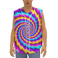 Twisted Spiral Moving Optical Illusion Sleeveless Baseball Jersey