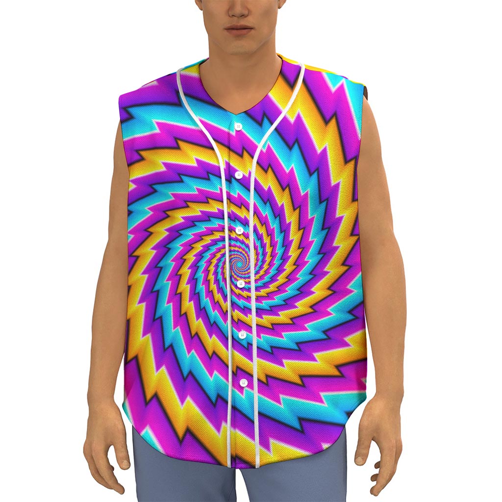 Twisted Spiral Moving Optical Illusion Sleeveless Baseball Jersey