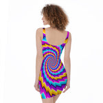 Twisted Spiral Moving Optical Illusion Sleeveless Bodycon Dress