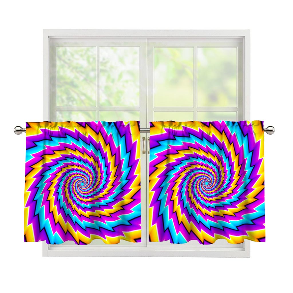 Twisted Spiral Moving Optical Illusion Tier Curtains