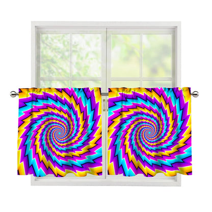 Twisted Spiral Moving Optical Illusion Tier Curtains
