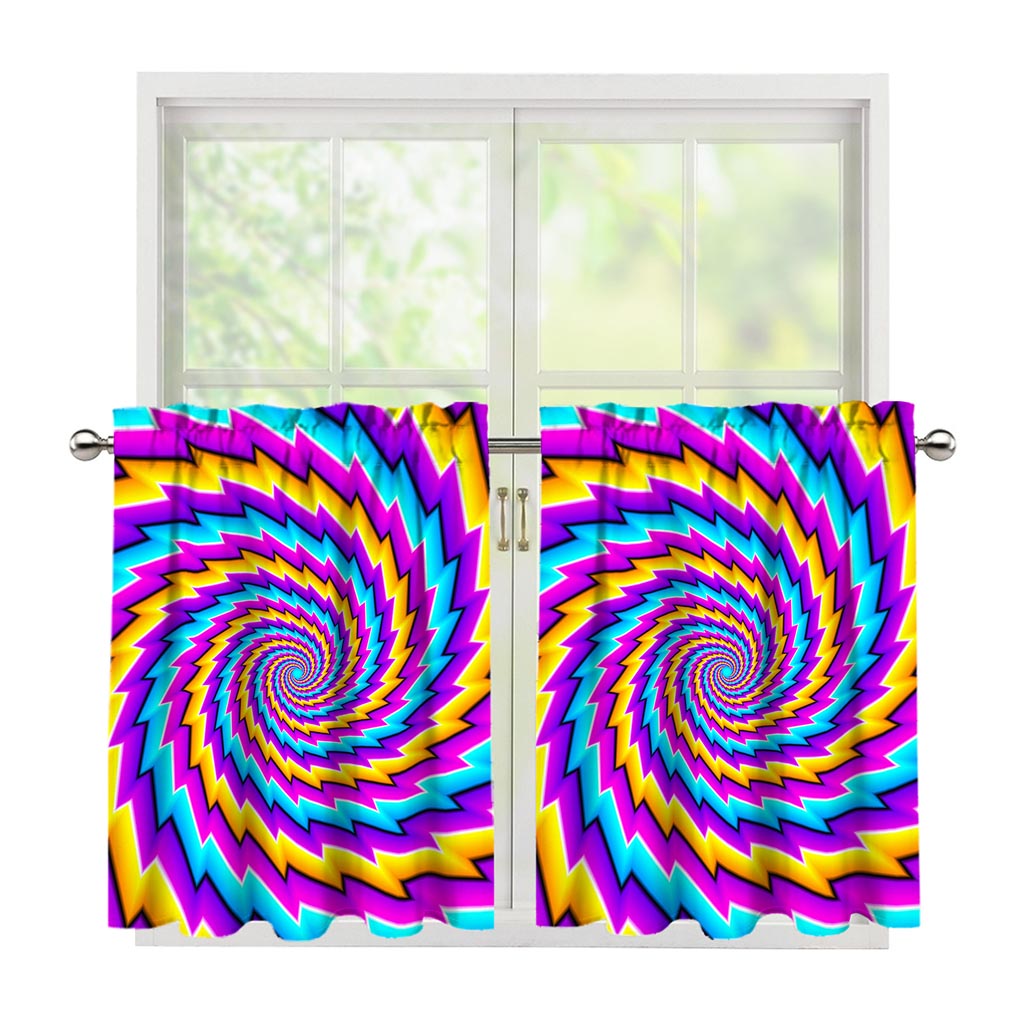 Twisted Spiral Moving Optical Illusion Tier Curtains