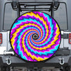 Twisted Spiral Moving Optical Illusion Tire Cover With Camera Hole