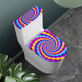 Twisted Spiral Moving Optical Illusion Toilet Lid And Tank Cover Set