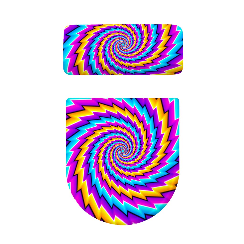 Twisted Spiral Moving Optical Illusion Toilet Lid And Tank Cover Set