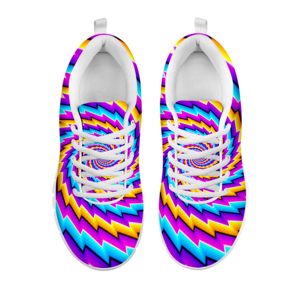 Twisted Spiral Moving Optical Illusion White Running Shoes