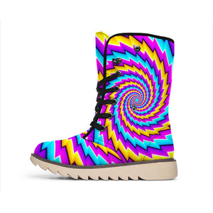 Twisted Spiral Moving Optical Illusion Winter Boots