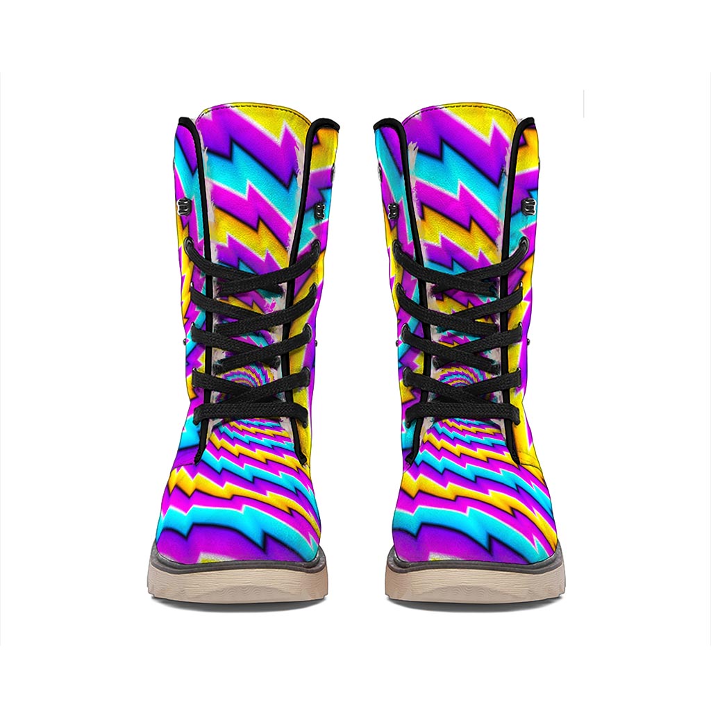 Twisted Spiral Moving Optical Illusion Winter Boots