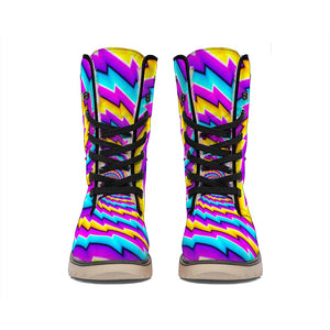 Twisted Spiral Moving Optical Illusion Winter Boots