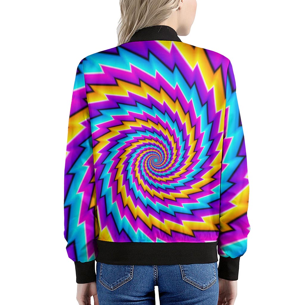 Twisted Spiral Moving Optical Illusion Women's Bomber Jacket