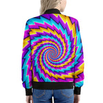 Twisted Spiral Moving Optical Illusion Women's Bomber Jacket