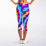 Twisted Spiral Moving Optical Illusion Women's Capri Leggings