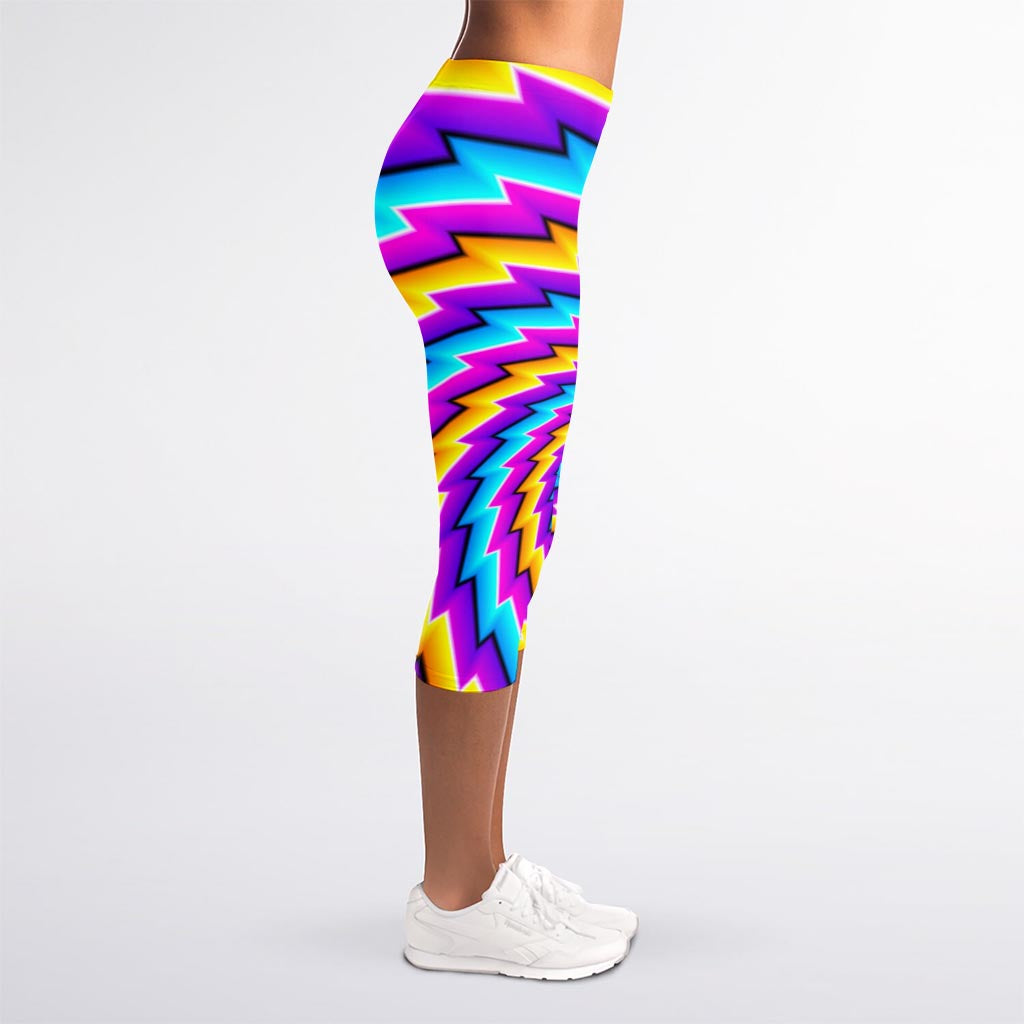 Twisted Spiral Moving Optical Illusion Women's Capri Leggings