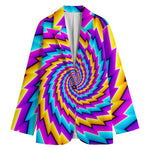 Twisted Spiral Moving Optical Illusion Women's Cotton Blazer