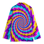 Twisted Spiral Moving Optical Illusion Women's Cotton Blazer