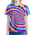 Twisted Spiral Moving Optical Illusion Women's Polo Shirt