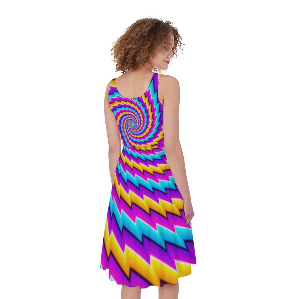 Twisted Spiral Moving Optical Illusion Women's Sleeveless Dress