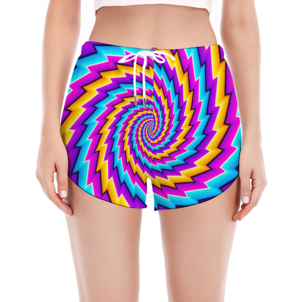 Twisted Spiral Moving Optical Illusion Women's Split Running Shorts