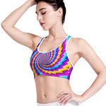 Twisted Spiral Moving Optical Illusion Women's Sports Bra