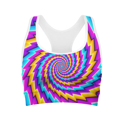 Twisted Spiral Moving Optical Illusion Women's Sports Bra