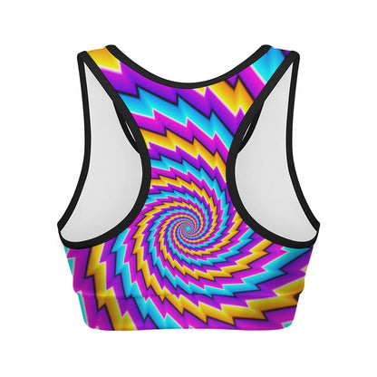 Twisted Spiral Moving Optical Illusion Women's Sports Bra