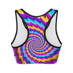 Twisted Spiral Moving Optical Illusion Women's Sports Bra