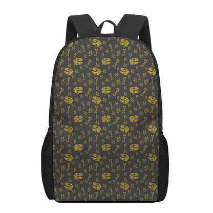 Tyrannosaurus Dino Fossil Pattern Print 17 Inch Backpack