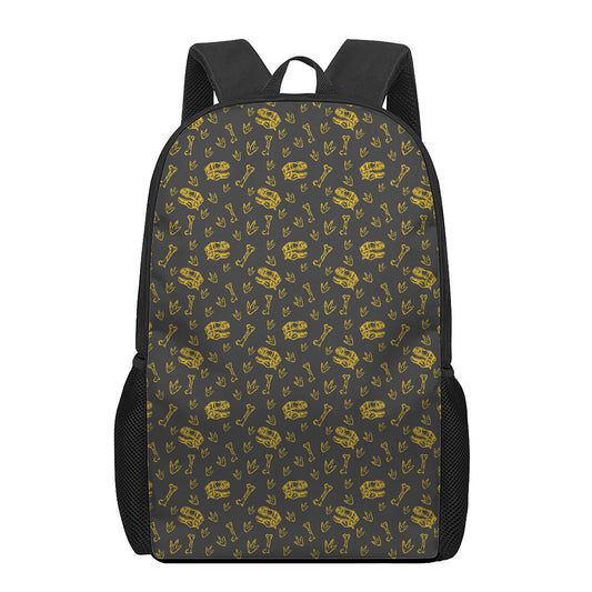 Tyrannosaurus Dino Fossil Pattern Print 17 Inch Backpack