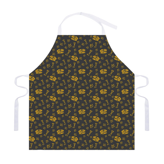Tyrannosaurus Dino Fossil Pattern Print Adjustable Apron
