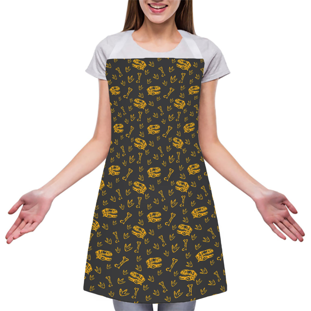 Tyrannosaurus Dino Fossil Pattern Print Adjustable Apron