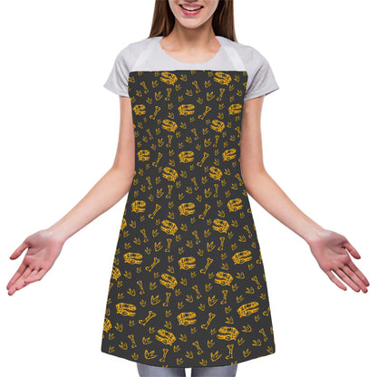 Tyrannosaurus Dino Fossil Pattern Print Adjustable Apron
