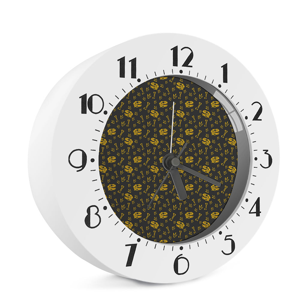 Tyrannosaurus Dino Fossil Pattern Print Alarm Clock