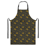 Tyrannosaurus Dino Fossil Pattern Print Bib Apron With Pocket