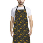 Tyrannosaurus Dino Fossil Pattern Print Bib Apron With Pocket