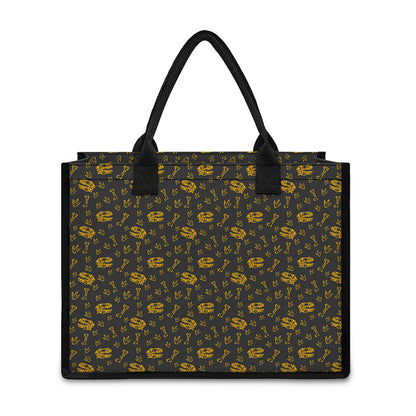 Tyrannosaurus Dino Fossil Pattern Print Canvas Tote Bag