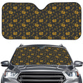 Tyrannosaurus Dino Fossil Pattern Print Car Windshield Sun Shade