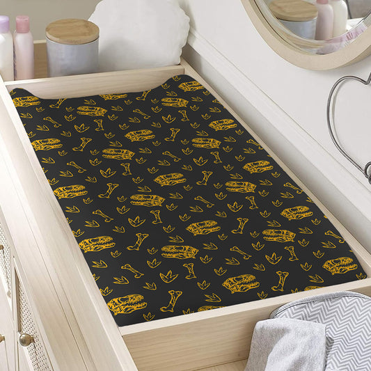 Tyrannosaurus Dino Fossil Pattern Print Changing Pad Cover