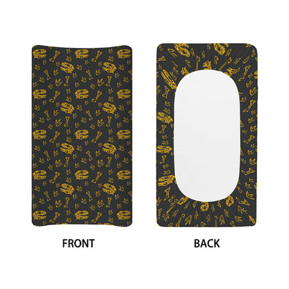 Tyrannosaurus Dino Fossil Pattern Print Changing Pad Cover