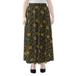Tyrannosaurus Dino Fossil Pattern Print Chiffon Maxi Skirt