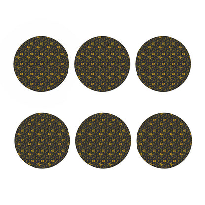 Tyrannosaurus Dino Fossil Pattern Print Coaster Set