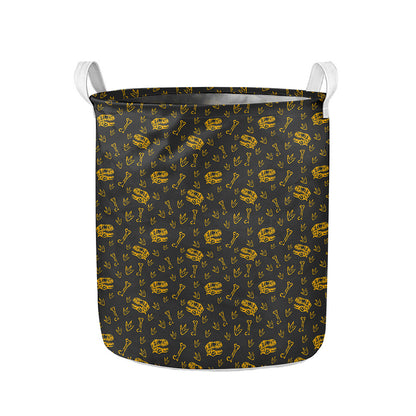 Tyrannosaurus Dino Fossil Pattern Print Collapsible Laundry Basket