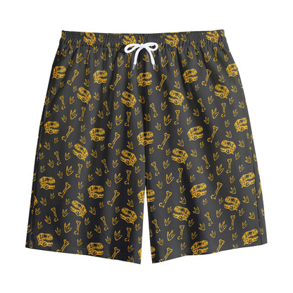 Tyrannosaurus Dino Fossil Pattern Print Cotton Shorts