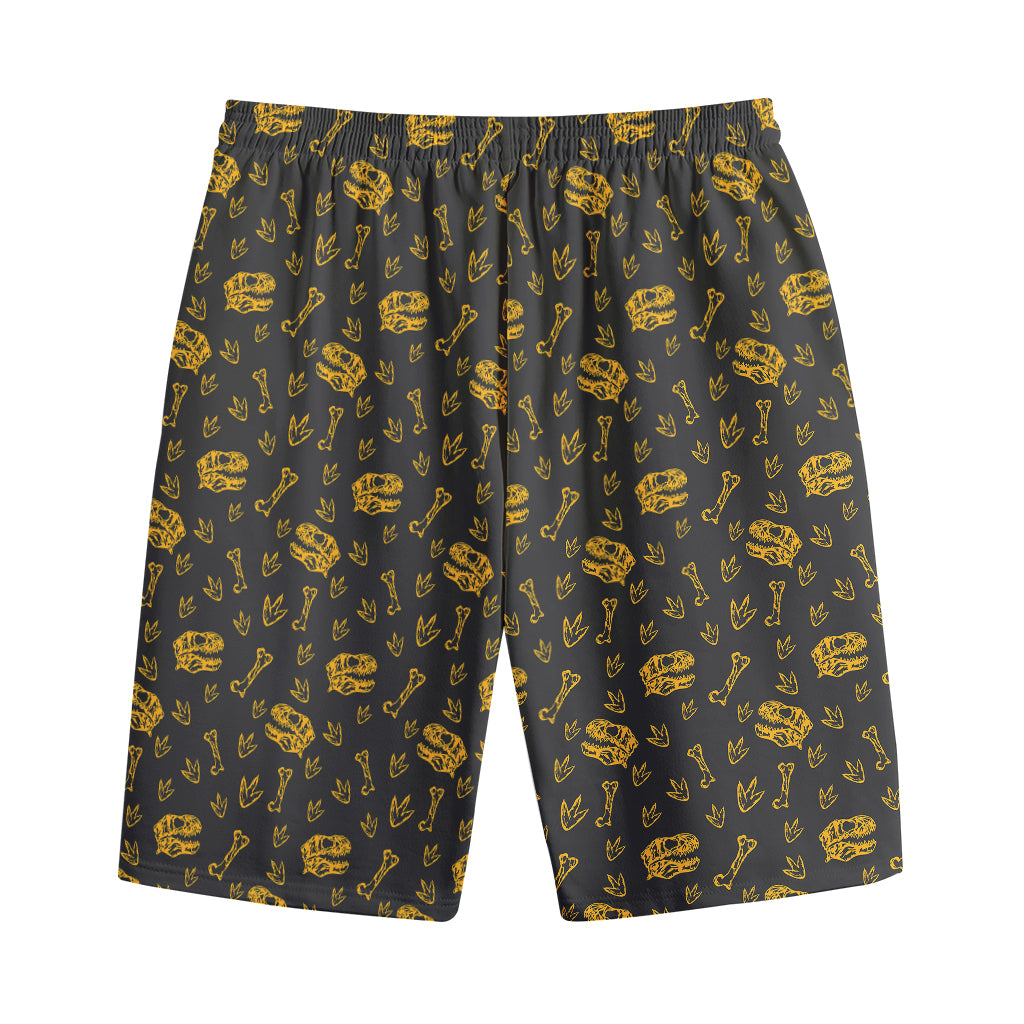 Tyrannosaurus Dino Fossil Pattern Print Cotton Shorts