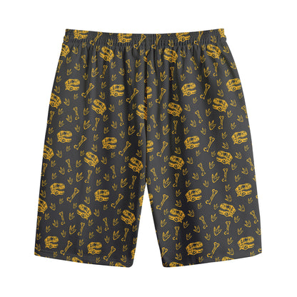 Tyrannosaurus Dino Fossil Pattern Print Cotton Shorts