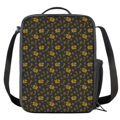 Tyrannosaurus Dino Fossil Pattern Print Crossbody Lunch Bag