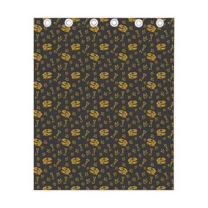 Tyrannosaurus Dino Fossil Pattern Print Curtain