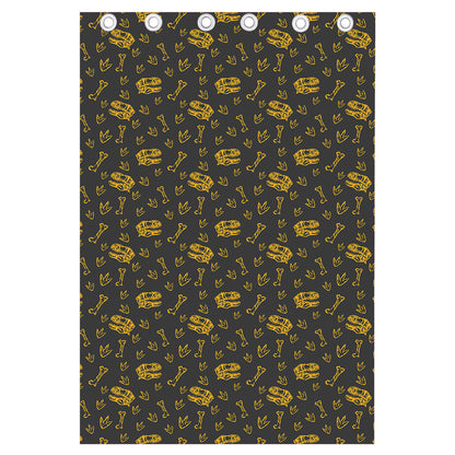 Tyrannosaurus Dino Fossil Pattern Print Curtain