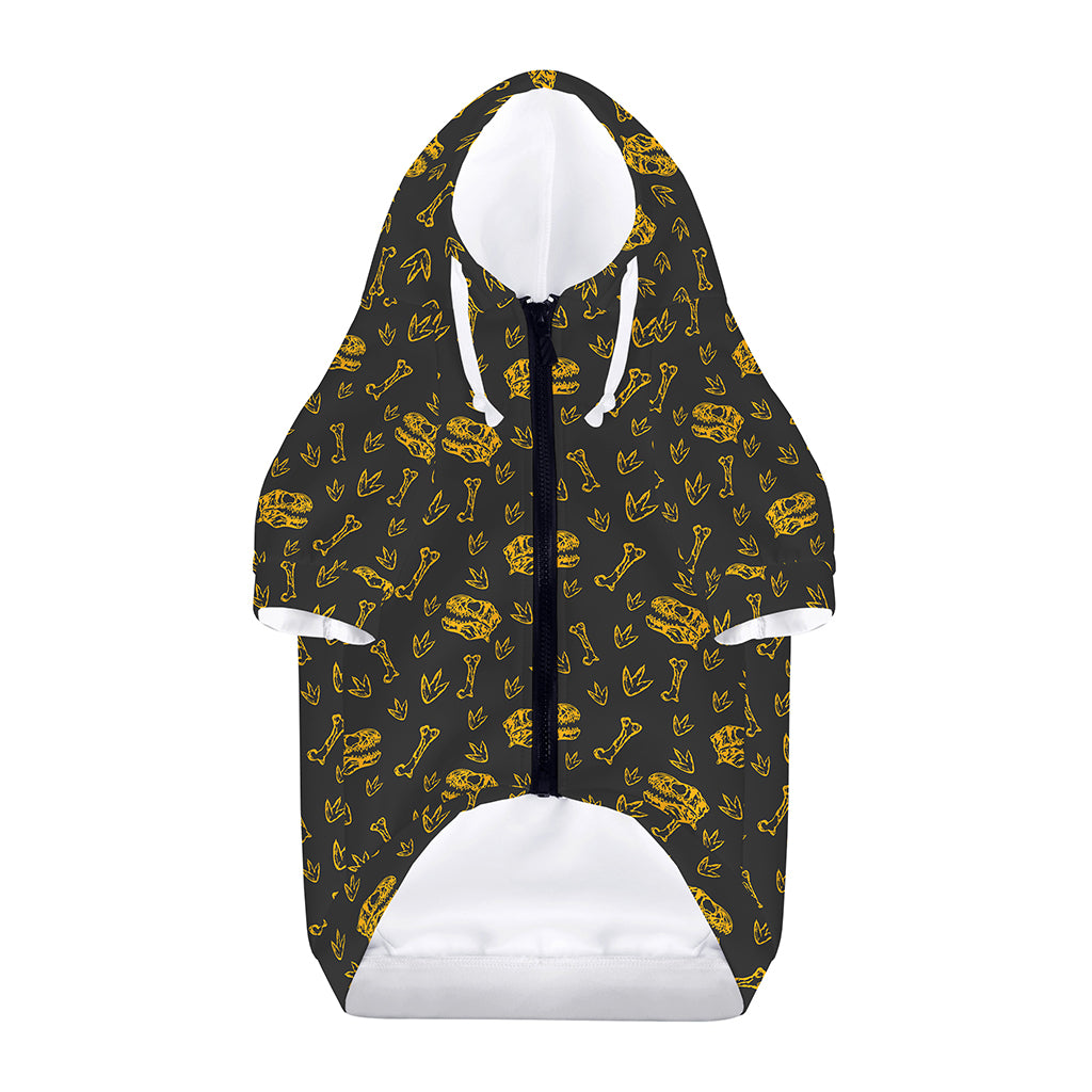 Tyrannosaurus Dino Fossil Pattern Print Dog Zip Up Hoodie